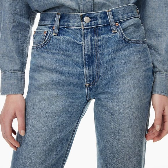 Aritzia "The Marianne Mid Rise Loose Flare 32L", Colour "5 Yrs Bleu With Love" - Picture 4 of 4